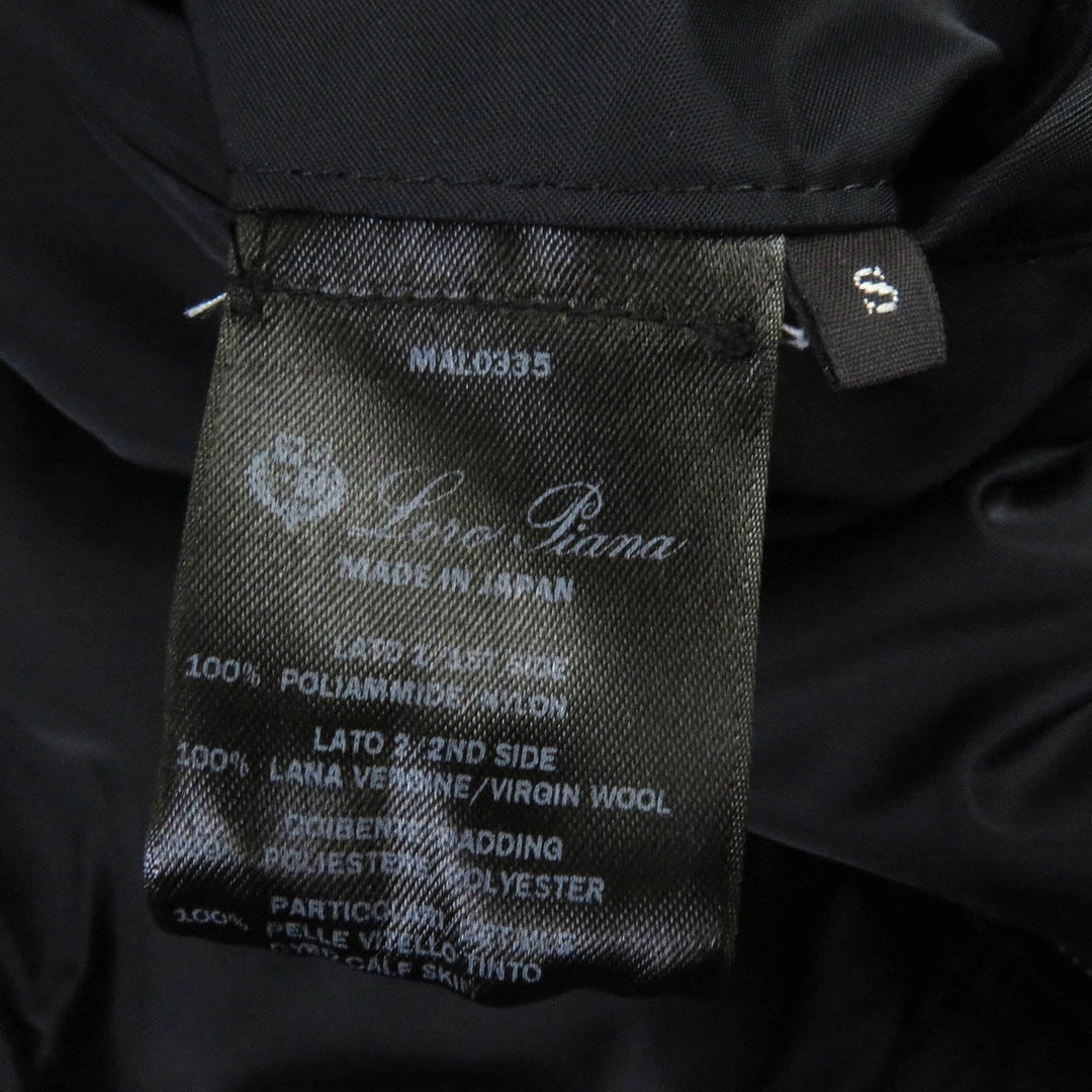 Loro Piana Blouson FAM1063 Main: 100% nylon, Lining: 100% wool, Filling: 100% polyester, Rib: 64% acrylic, 26% wool, 9% polyester, 1% polyurethane, Leather: Cowhide Black Grey mens S Used Authentic