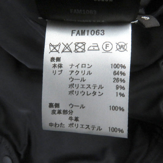 Loro Piana Blouson FAM1063 Main: 100% nylon, Lining: 100% wool, Filling: 100% polyester, Rib: 64% acrylic, 26% wool, 9% polyester, 1% polyurethane, Leather: Cowhide Black Grey mens S Used Authentic