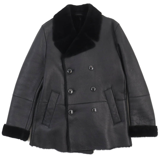 EMPORIO ARMANI Mouton jacket P1B50P P1P23 Main: Lamb fur black mens 48 Used Authentic