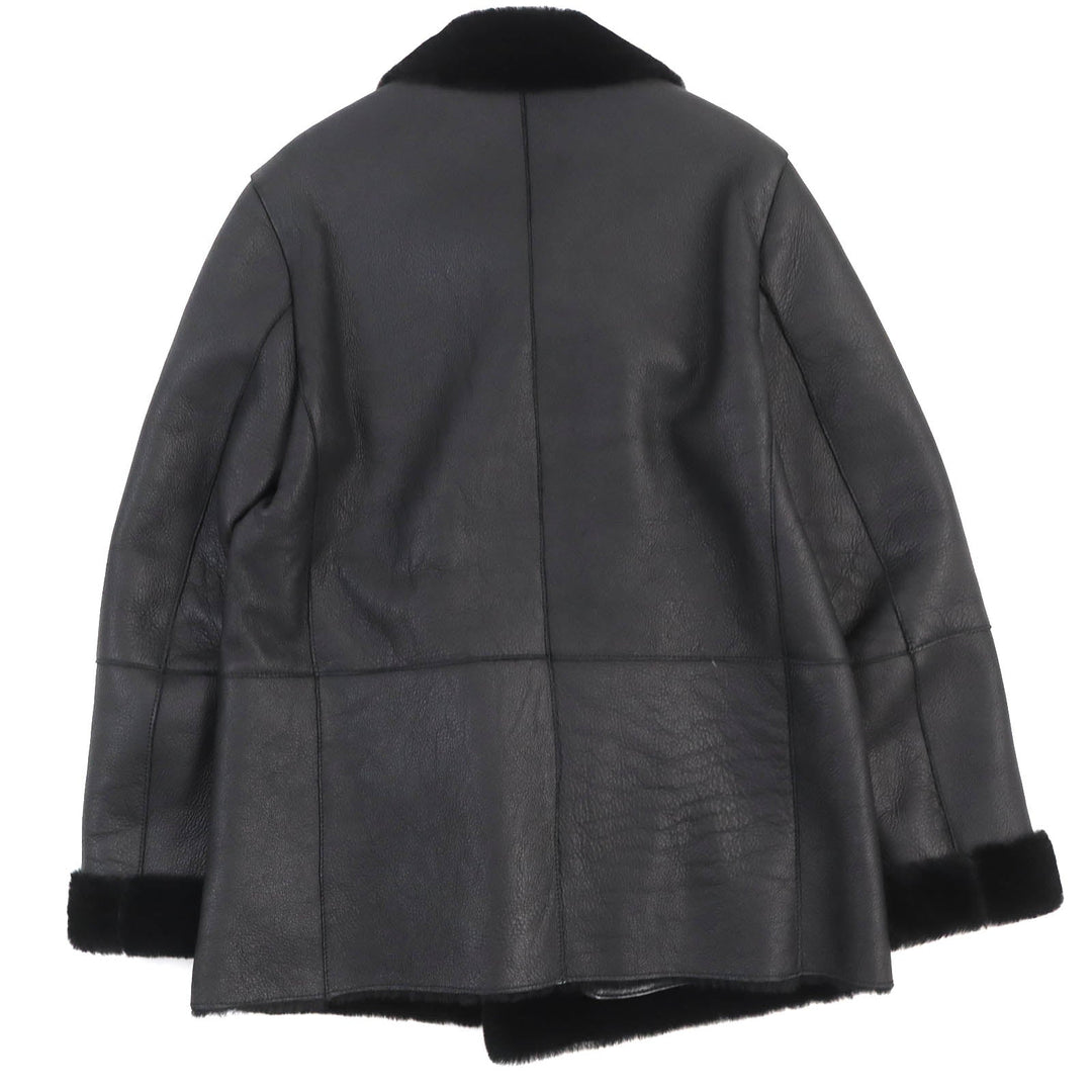 EMPORIO ARMANI Mouton jacket P1B50P P1P23 Main: Lamb fur black mens 48 Used Authentic