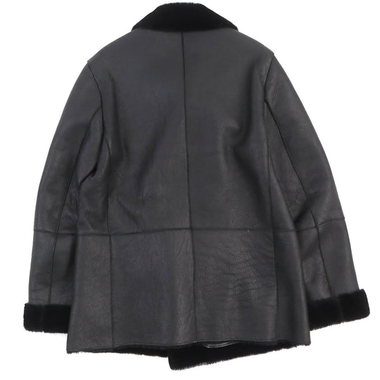 EMPORIO ARMANI Mouton jacket P1B50P P1P23 Main: Lamb fur black mens 48 Used Authentic