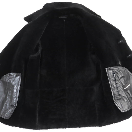 EMPORIO ARMANI Mouton jacket P1B50P P1P23 Main: Lamb fur black mens 48 Used Authentic