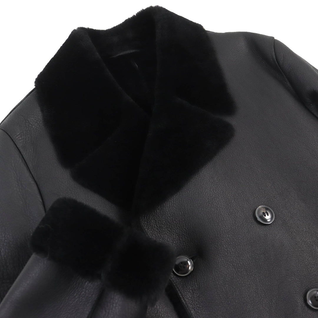 EMPORIO ARMANI Mouton jacket P1B50P P1P23 Main: Lamb fur black mens 48 Used Authentic