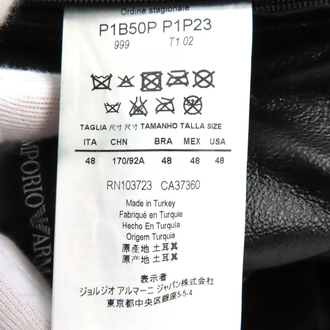EMPORIO ARMANI Mouton jacket P1B50P P1P23 Main: Lamb fur black mens 48 Used Authentic