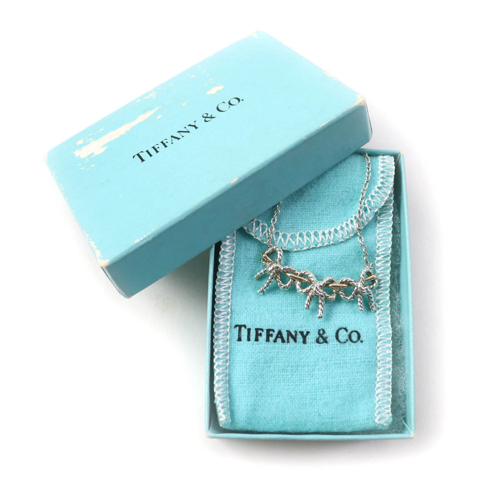 TIFFANY&Co. Necklace Main: SV925, Part: 750 Silver gold Women Used Authentic