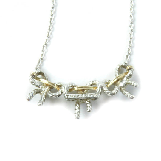TIFFANY&Co. Necklace Main: SV925, Part: 750 Silver gold Women Used Authentic