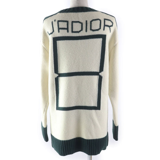 Christian Dior sweater 854S19AM019 Main: 70% wool, Main: 30% cashmere Ivory green J ADIOR 8 Miss DIOR NON NON Women 38 Used Authentic
