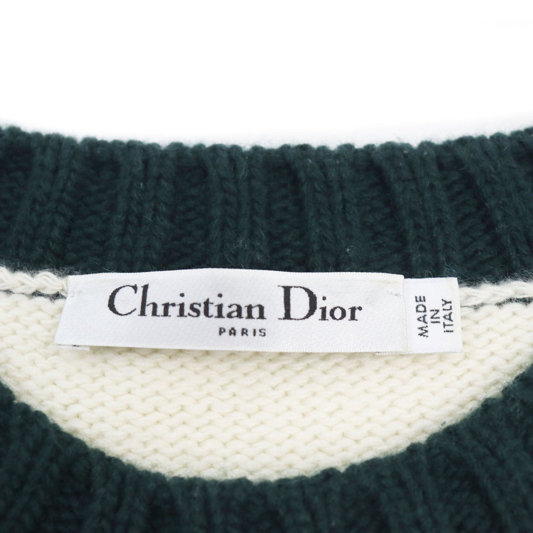 Christian Dior sweater 854S19AM019 Main: 70% wool, Main: 30% cashmere Ivory green J ADIOR 8 Miss DIOR NON NON Women 38 Used Authentic