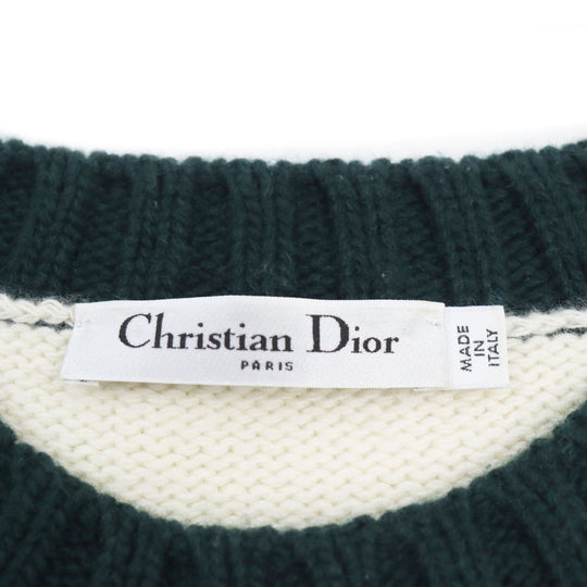 Christian Dior sweater 854S19AM019 Main: 70% wool, Main: 30% cashmere Ivory green J ADIOR 8 Miss DIOR NON NON Women 38 Used Authentic