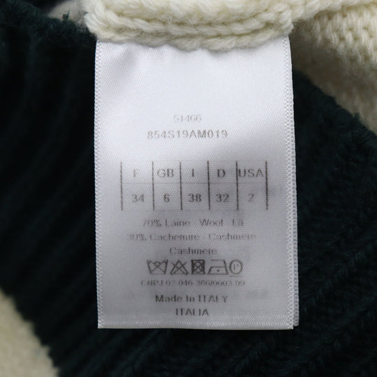 Christian Dior sweater 854S19AM019 Main: 70% wool, Main: 30% cashmere Ivory green J ADIOR 8 Miss DIOR NON NON Women 38 Used Authentic