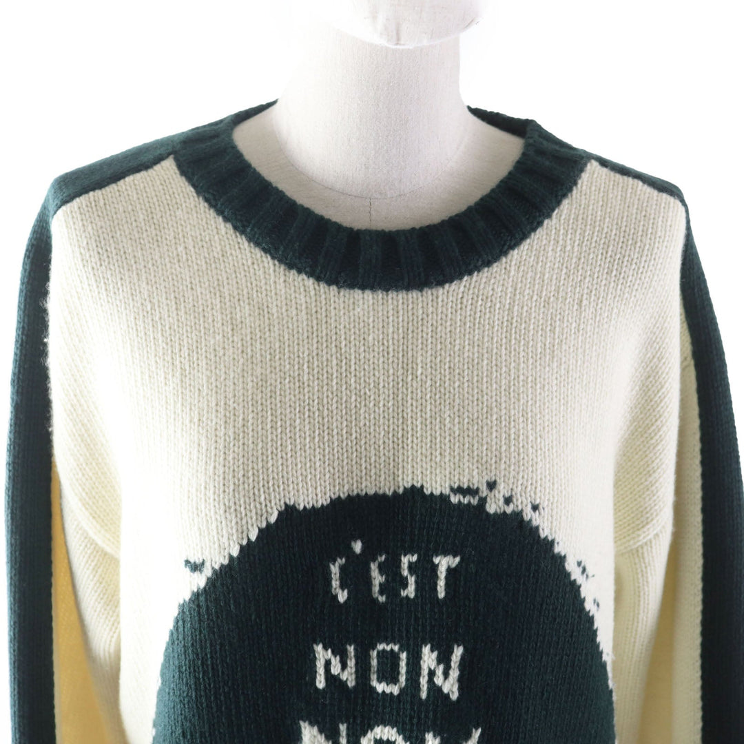 Christian Dior sweater 854S19AM019 Main: 70% wool, Main: 30% cashmere Ivory green J ADIOR 8 Miss DIOR NON NON Women 38 Used Authentic