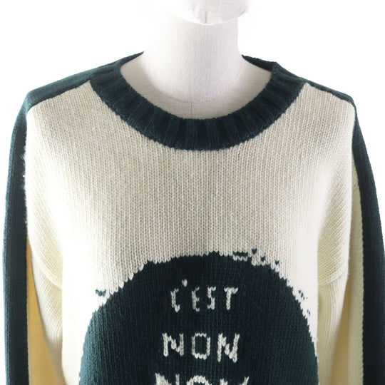 Christian Dior sweater 854S19AM019 Main: 70% wool, Main: 30% cashmere Ivory green J ADIOR 8 Miss DIOR NON NON Women 38 Used Authentic