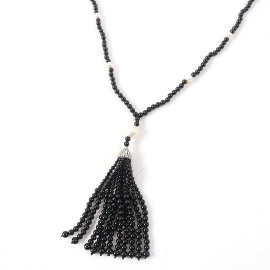 TIFFANY&Co. Necklace Main: Onyx, Main: SV925 Black Silver Ziegfeld Collection Necklace Women Used Authentic