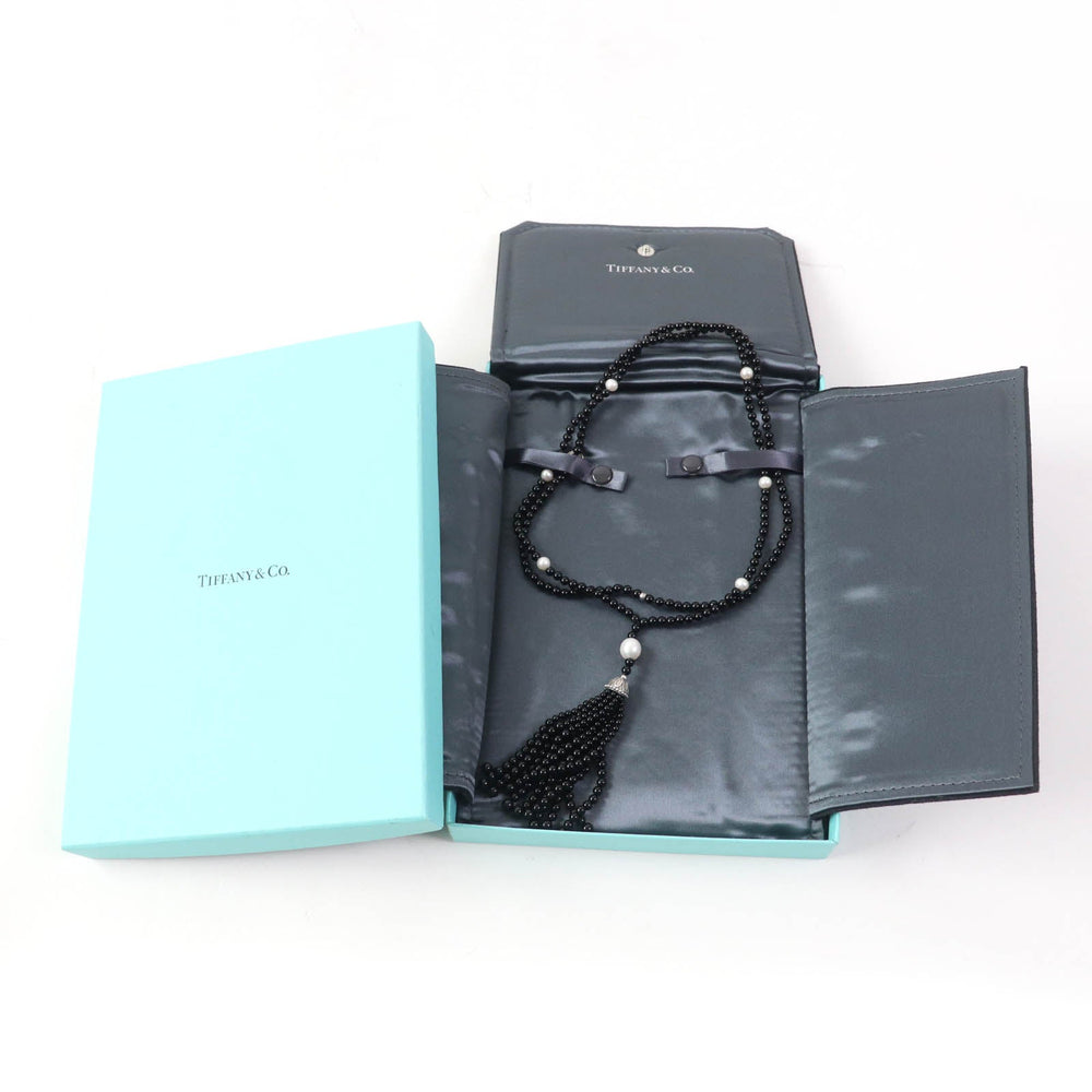 TIFFANY&Co. Necklace Main: Onyx, Main: SV925 Black Silver Ziegfeld Collection Necklace Women Used Authentic