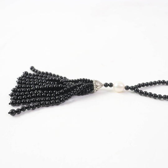 TIFFANY&Co. Necklace Main: Onyx, Main: SV925 Black Silver Ziegfeld Collection Necklace Women Used Authentic
