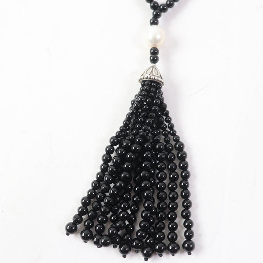 TIFFANY&Co. Necklace Main: Onyx, Main: SV925 Black Silver Ziegfeld Collection Necklace Women Used Authentic
