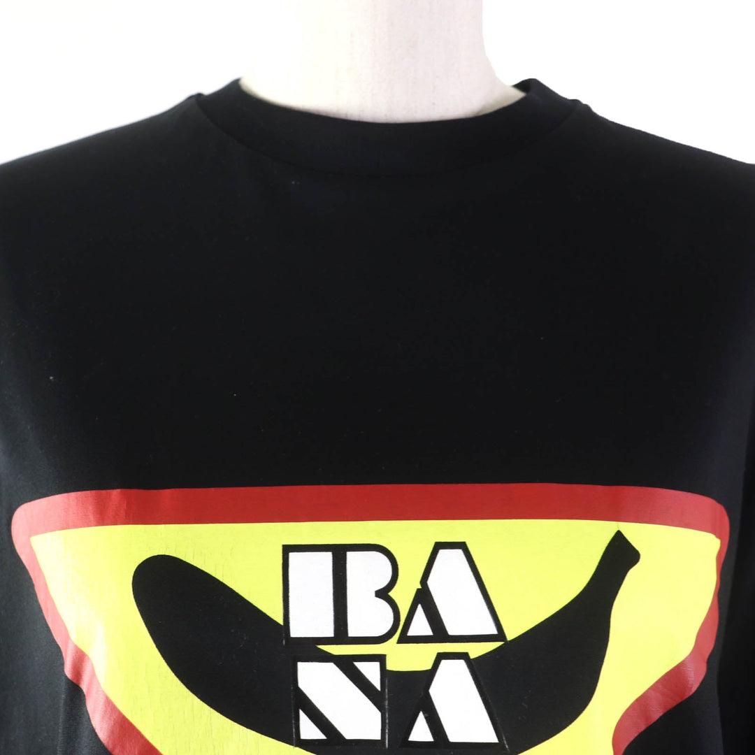 PRADA Short sleeve T-shirt 35976 Main: 100% cotton black Banana Collection Women S Used Authentic