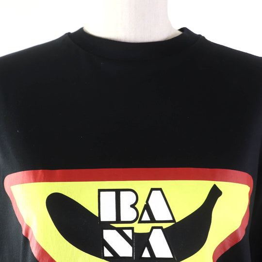 PRADA Short sleeve T-shirt 35976 Main: 100% cotton black Banana Collection Women S Used Authentic