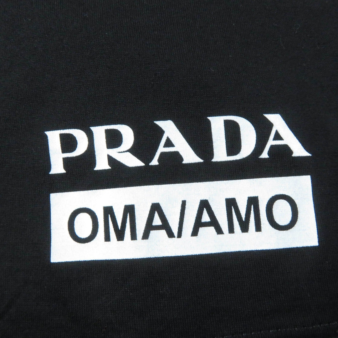 PRADA Short sleeve T-shirt 35976 Main: 100% cotton black Banana Collection Women S Used Authentic