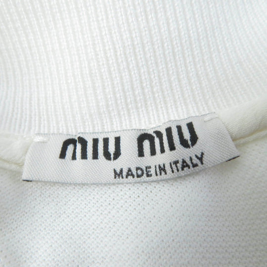 MIUMIU Short sleeve polo shirt Main: 100% cotton, Part: 100% silk white Women S Used Authentic