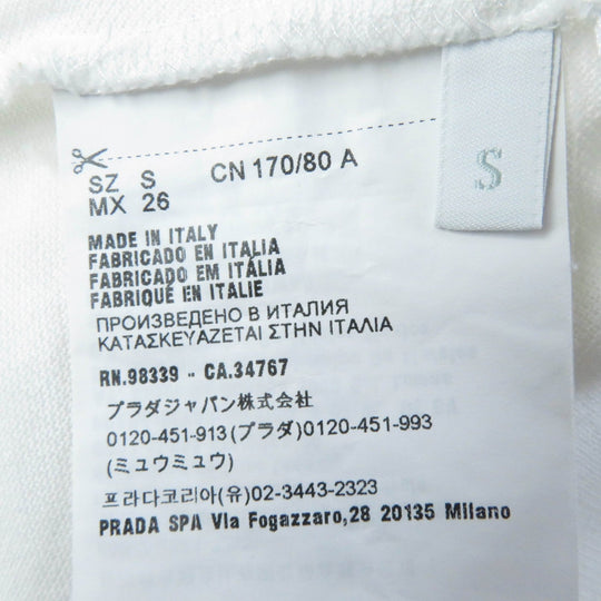 MIUMIU Short sleeve polo shirt Main: 100% cotton, Part: 100% silk white Women S Used Authentic