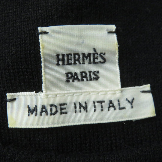 HERMES one piece Main: 99% wool, Main: 1% nylon, Part: Lamb leather black Women 36 Used Authentic