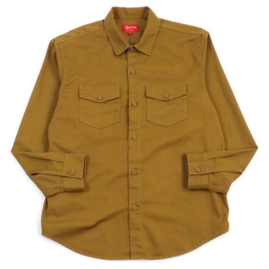 Supreme Long sleeve shirt Main: 60% cotton, Main: 40% polyester Brown RAYMOND PETTIBON WORK SHIRT mens M Used Authentic