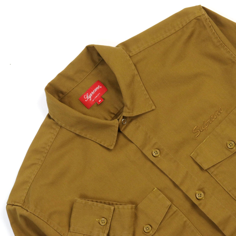 Supreme Long sleeve shirt Main: 60% cotton, Main: 40% polyester Brown RAYMOND PETTIBON WORK SHIRT mens M Used Authentic