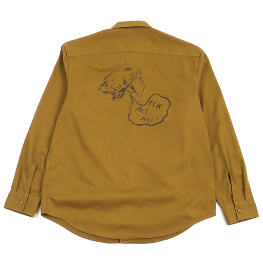 Supreme Long sleeve shirt Main: 60% cotton, Main: 40% polyester Brown RAYMOND PETTIBON WORK SHIRT mens M Used Authentic