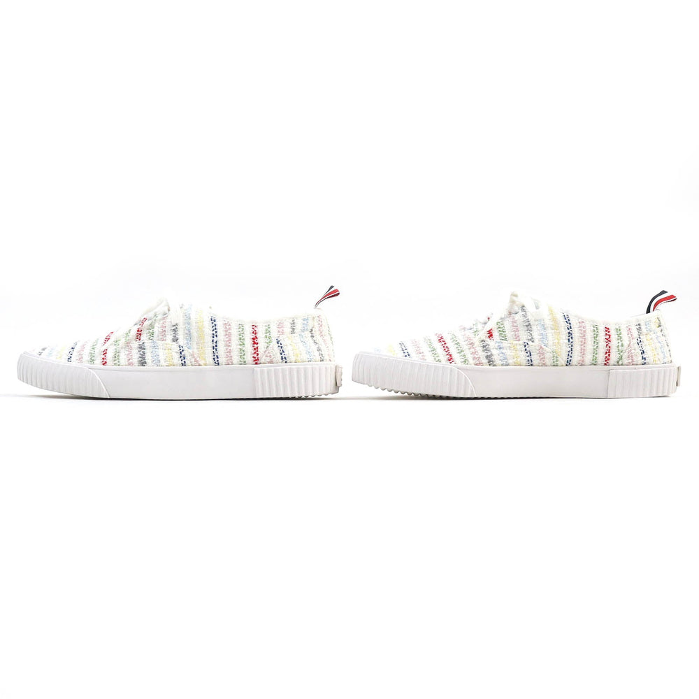 THOM BROWNE Low cut sneakers tweed White multicolor mens 8 Used Authentic