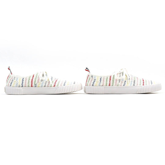 THOM BROWNE Low cut sneakers tweed White multicolor mens 8 Used Authentic