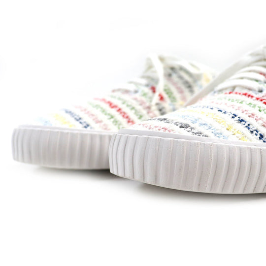THOM BROWNE Low cut sneakers tweed White multicolor mens 8 Used Authentic