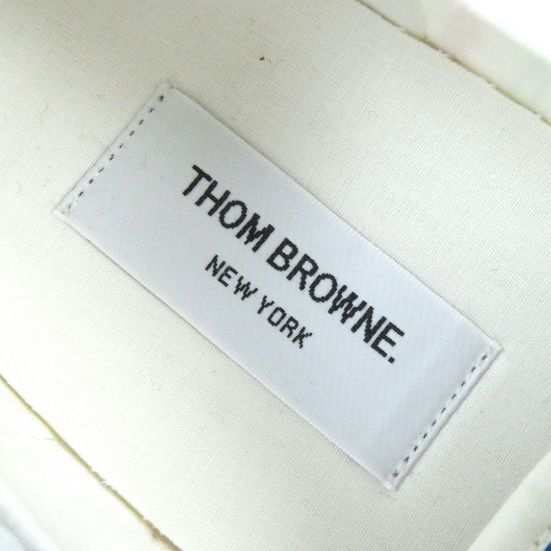 THOM BROWNE Low cut sneakers tweed White multicolor mens 8 Used Authentic
