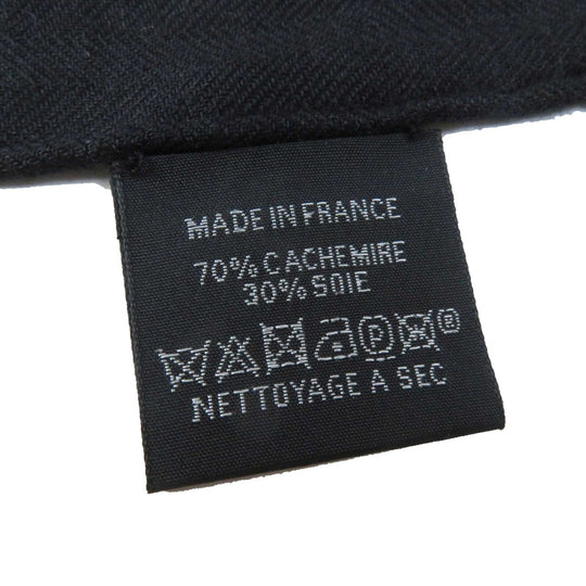 HERMES shawl Main: 70% cashmere, Main: 30% silk Multi (Ivory Black Khaki) Women Used Authentic