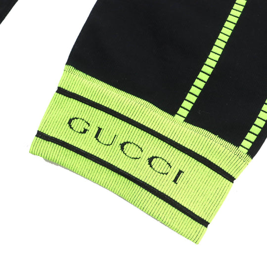 GUCCI Other bottoms 696130 Main: 95% polyamide (nylon), 5% polyurethane Black Neon Green mens S (175/78A) Used Authentic