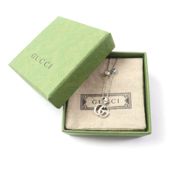 GUCCI Necklace 527399 Main: AG925, Part: Mother of pearl Silver Double G Mother of Pearl Necklace Women Used Authentic