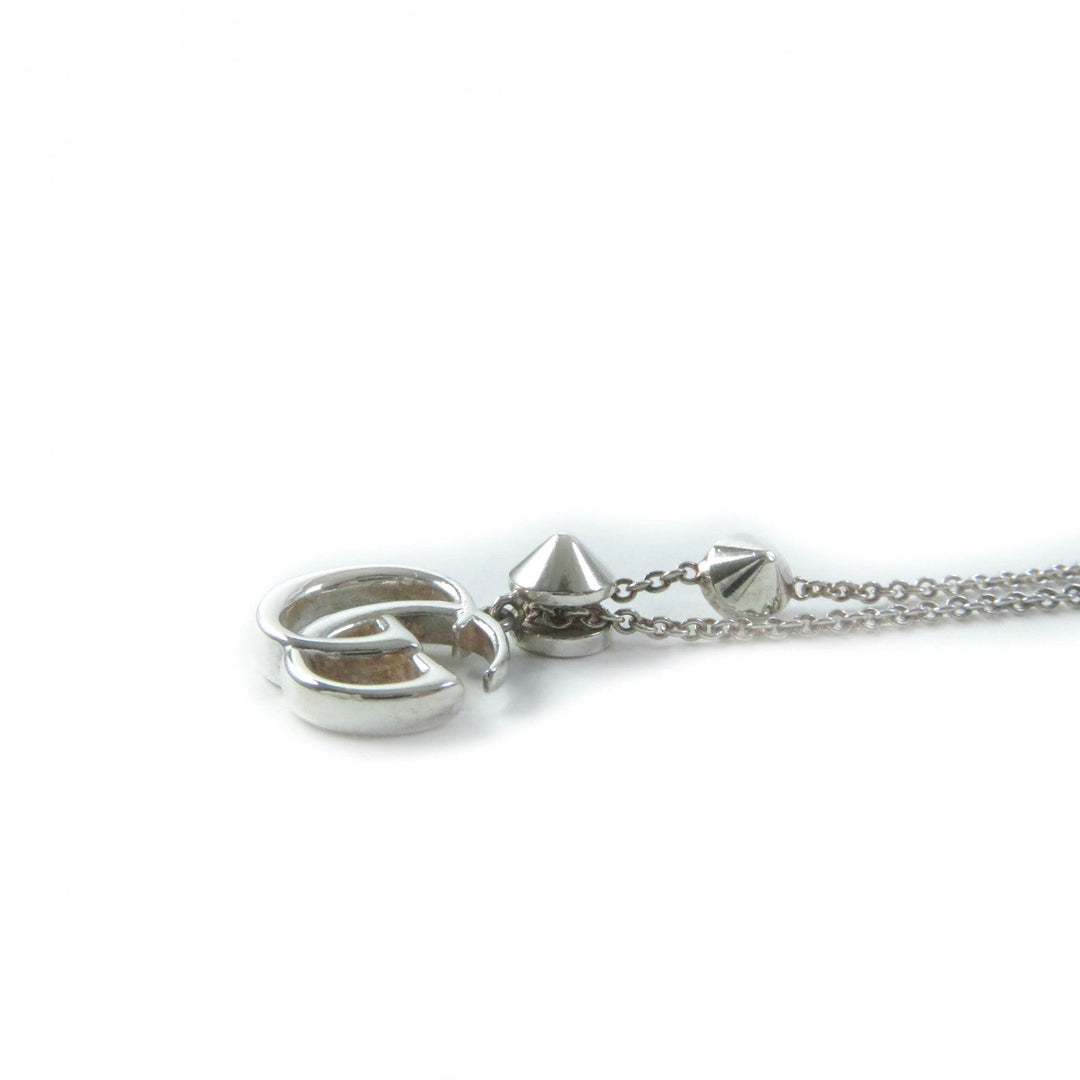 GUCCI Necklace 527399 Main: AG925, Part: Mother of pearl Silver Double G Mother of Pearl Necklace Women Used Authentic