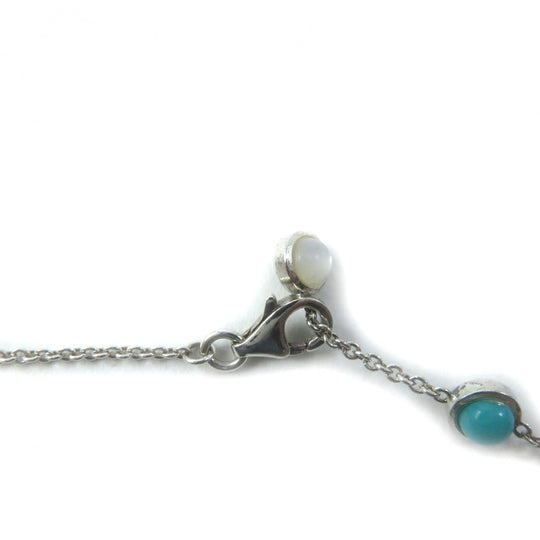 GUCCI Necklace 527399 Main: AG925, Part: Mother of pearl Silver Double G Mother of Pearl Necklace Women Used Authentic