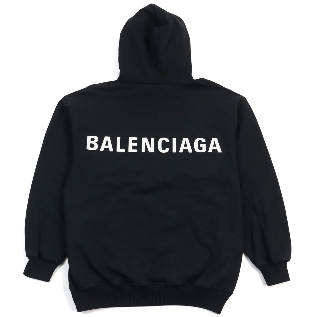 BALENCIAGA Hoodie 556113 Main: 100% cotton black mens XS Used Authentic