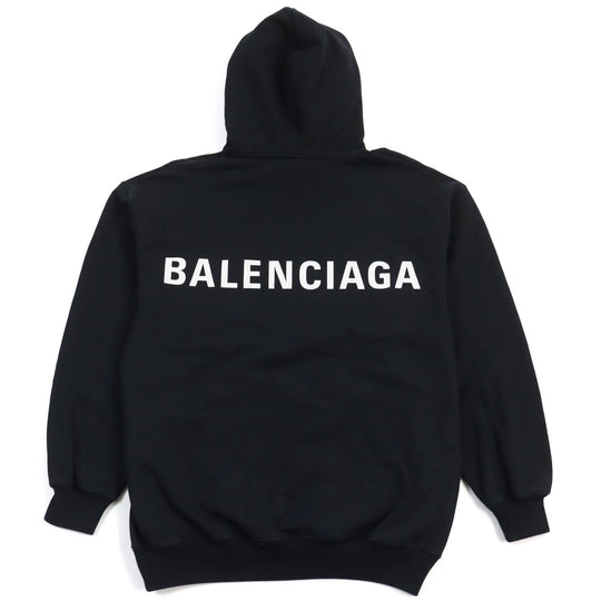 BALENCIAGA Hoodie 556113 Main: 100% cotton black mens XS Used Authentic