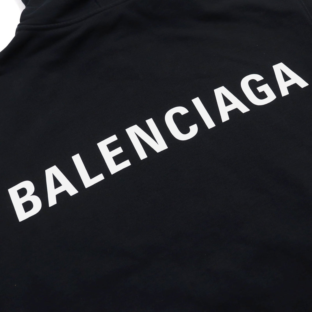BALENCIAGA Hoodie 556113 Main: 100% cotton black mens XS Used Authentic