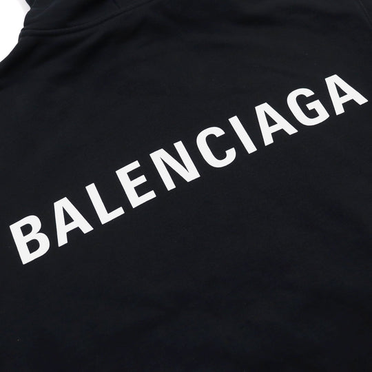BALENCIAGA Hoodie 556113 Main: 100% cotton black mens XS Used Authentic