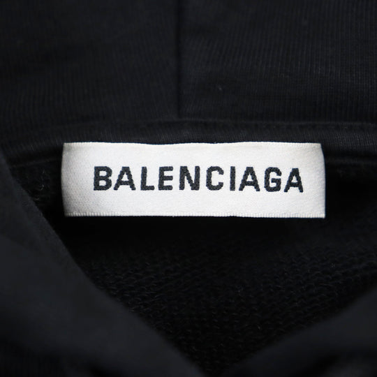BALENCIAGA Hoodie 556113 Main: 100% cotton black mens XS Used Authentic