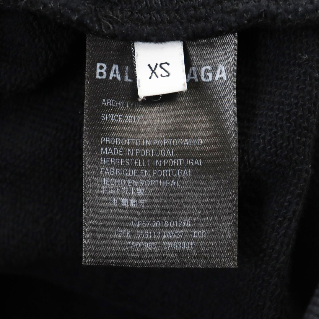 BALENCIAGA Hoodie 556113 Main: 100% cotton black mens XS Used Authentic