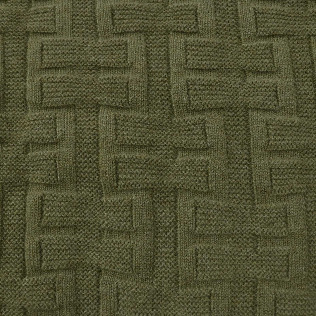 HERMES knit 2H2630DA Outer fabric: 100% wool Khaki Brown Loungewear Voyage H Ash Relief Knit Women 38 Used Authentic