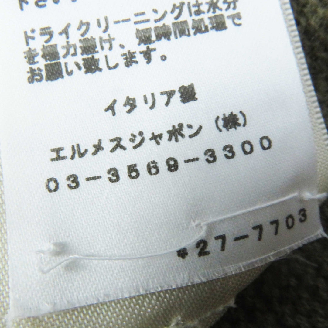 HERMES knit 2H2630DA Outer fabric: 100% wool Khaki Brown Loungewear Voyage H Ash Relief Knit Women 38 Used Authentic