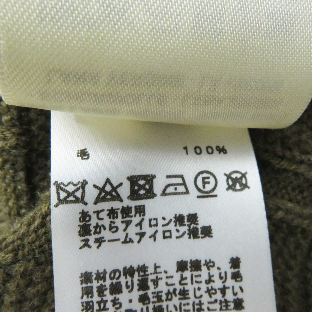 HERMES knit 2H2630DA Outer fabric: 100% wool Khaki Brown Loungewear Voyage H Ash Relief Knit Women 38 Used Authentic