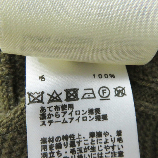 HERMES knit 2H2630DA Outer fabric: 100% wool Khaki Brown Loungewear Voyage H Ash Relief Knit Women 38 Used Authentic