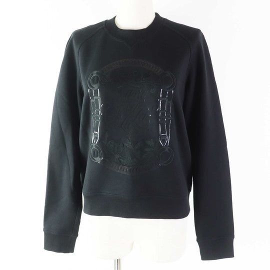 HERMES sweat 2E4609DQ Outer: 100% cotton, Part: 96% cotton, Part: 4% polyurethane, Embroidery: 100% rayon black Women 36 Used Authentic