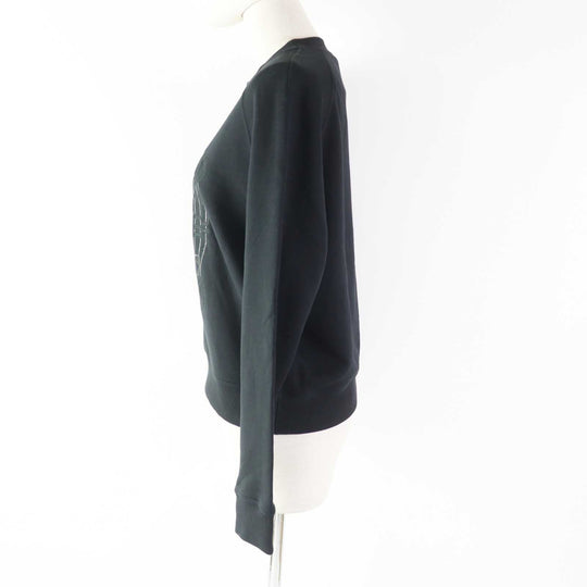 HERMES sweat 2E4609DQ Outer: 100% cotton, Part: 96% cotton, Part: 4% polyurethane, Embroidery: 100% rayon black Women 36 Used Authentic